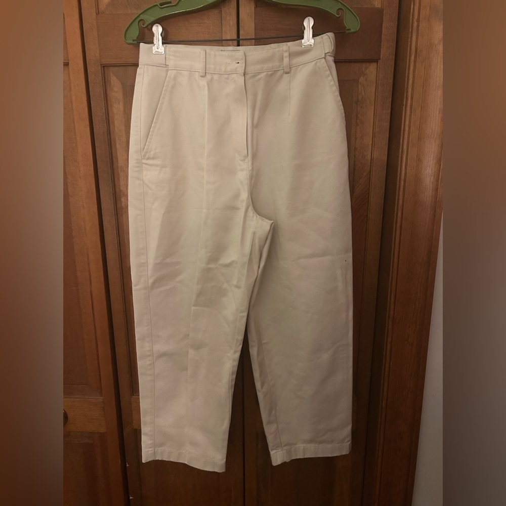 L.L. Bean Women’s Sz 8 Regular Original Fit Cream Cotton Trouser Pants